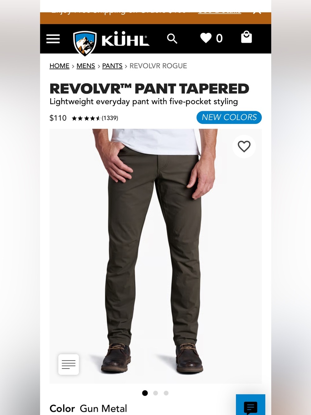 Kuhl Revolvr™ Pant Tapered in Gun Metal